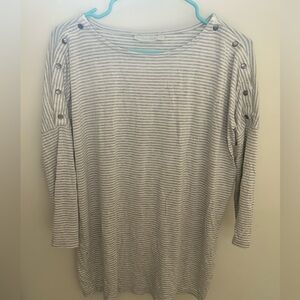 JoJo Maman Bebe Maternity Striped Long Sleeve Top with Button Detail